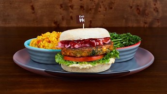 nandos chickpea burger on a table