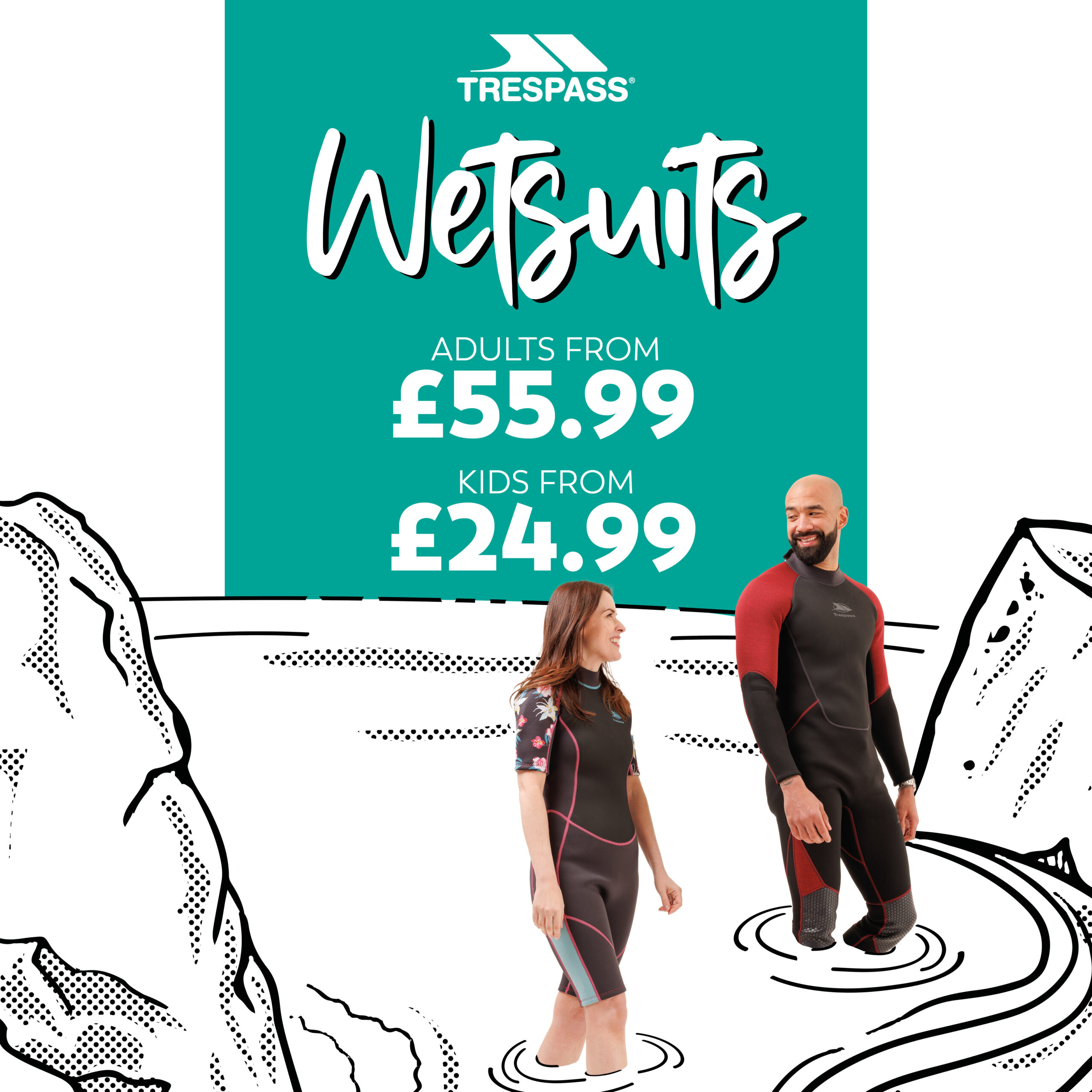 Wetsuits at Trespass