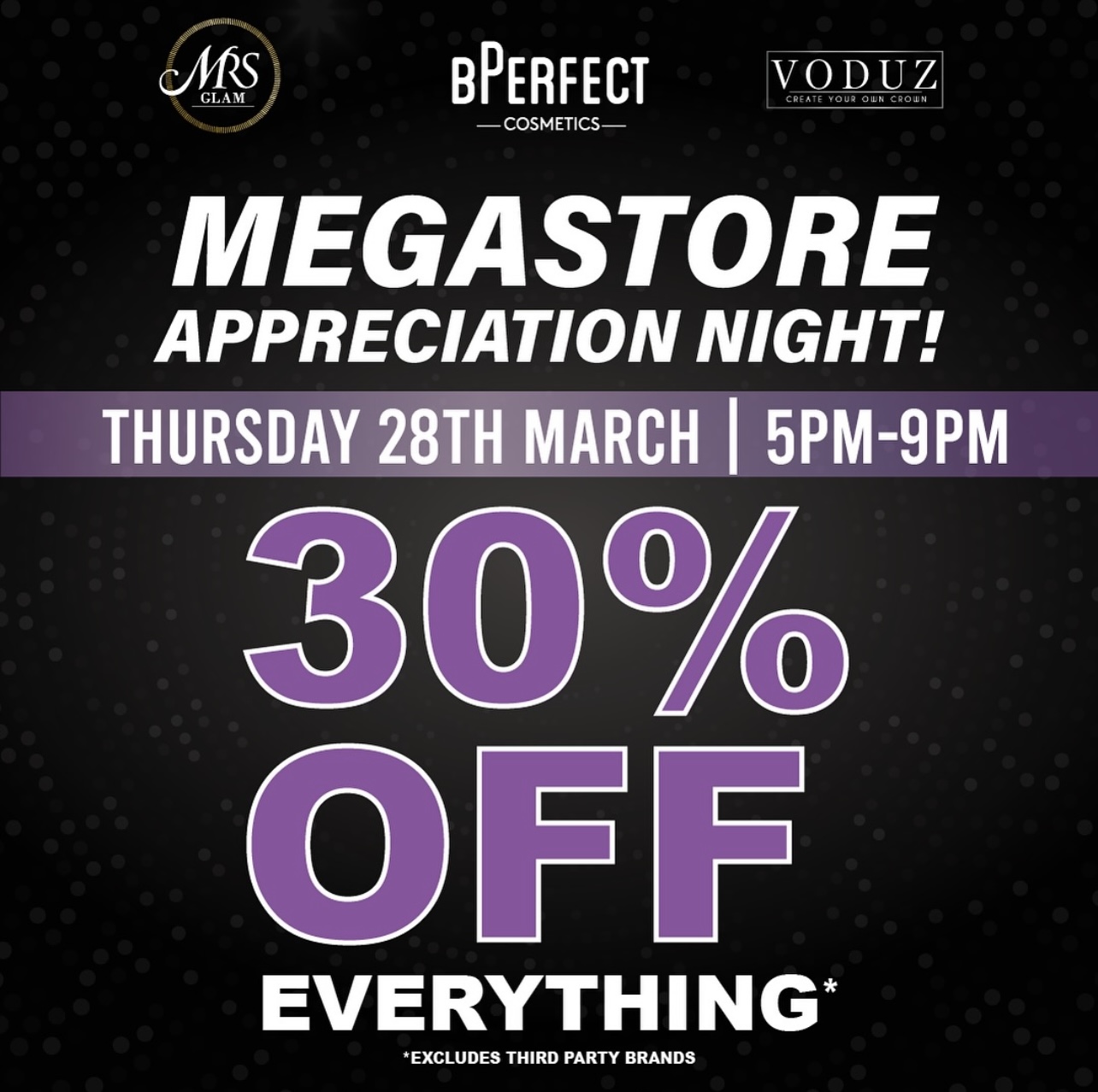 B Perfect Megastore Appreciation Night